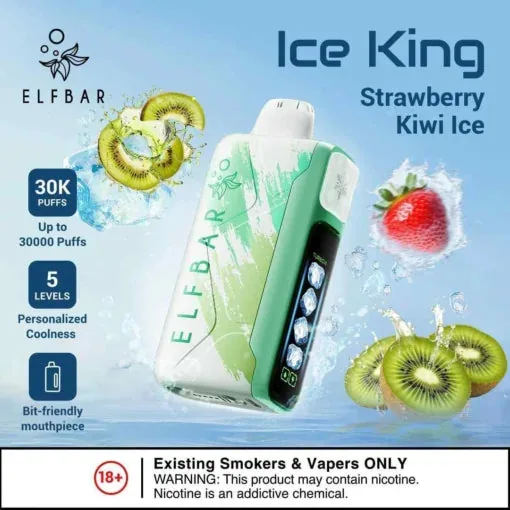 Elf Bar Ice King – Strawberry Kiwi Ice – 30K 30000 Puffs
