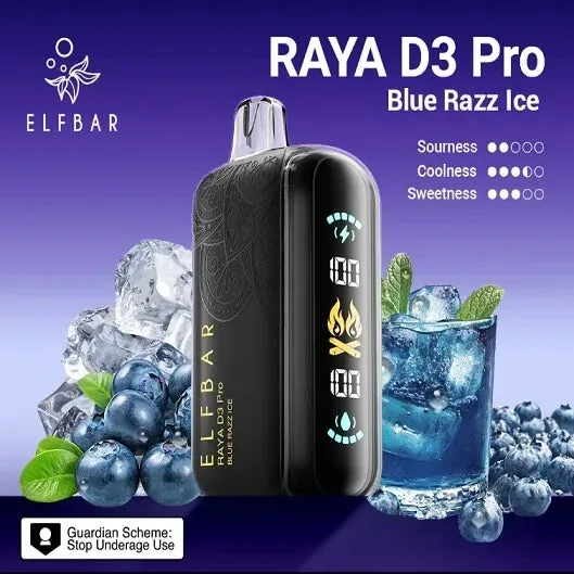 Elf Bar Raya D3 Pro 30K Blue Razz Ice 30000 Puffs