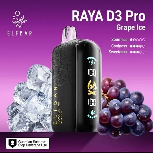 Elf Bar Raya D3 Pro -30k Grape Ice 30000 Puffs
