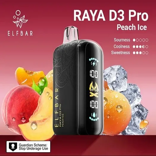 Elf Bar Raya D3 Pro -30k Peach Ice 30000 Puffs