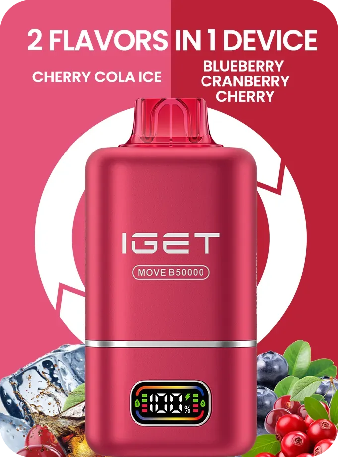 Iget Move B50000 (50k Puffs – 2 Flavours In 1 Device)